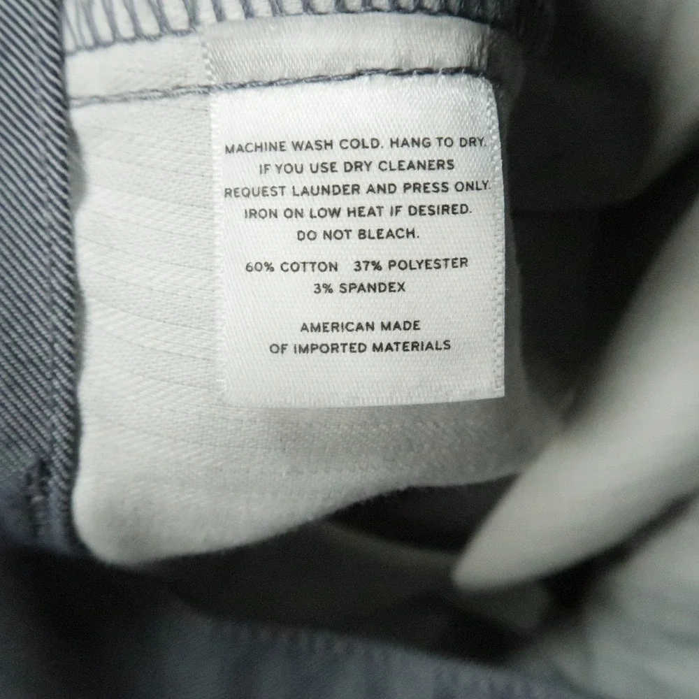 Mizzen‎ Main Pants Mens 34x28 Blue Performance Chino Trouser Stretch